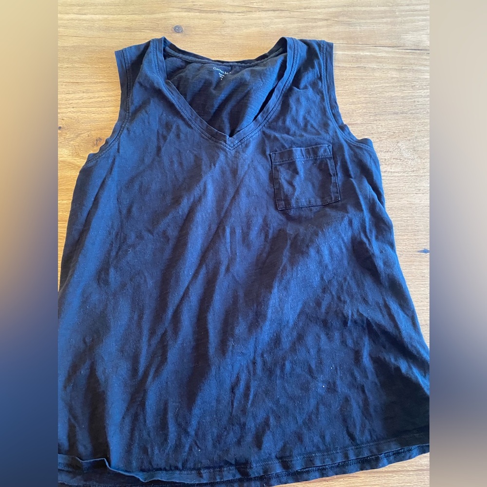 Garnet Hill Black Tank Sleeveless Tee Top Women’s Preloved Small